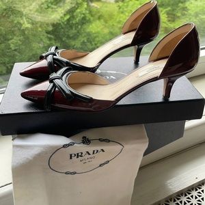 PRADA patent leather kitten heel, gently worn sz37